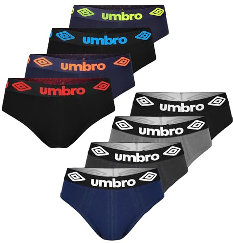 UMBRO Herren Slips 8er Pack M, L, XL, XXL Unterhosen männer Baumwoll Passform Atmungsaktiv
