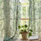 TUDECO Grüne durchsichtige Vorhänge, 213 cm lang, rustikale Landhaus-Spitzen-Vorhänge für Wohnzimmer, Tüll, Blumenrüschen, Privatsphäre, Frühlingsdekoration, lichtfilternde Fenstervorhänge, 150 x 213