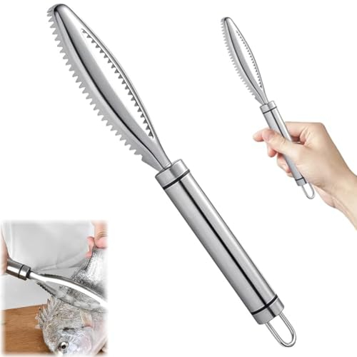 Fischentschupper, Fischentschupper Edelstahl entferner Fisch entschuppen, Profi Fisch Scaler Scraper Fischschaber Küchenhelfer fischschupper fischentschupper entschupper für fisch fischschuppen