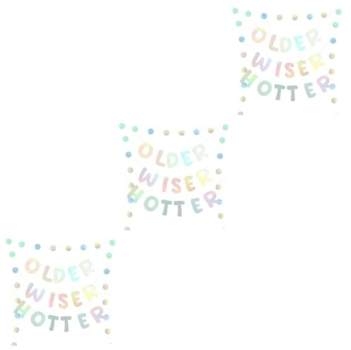 Alasum 3sätze Geburtstagsdeko Older Wiser Hotter Banner Girlande Partydekoration Für Einfach Aufzuhängen Für Geburtstagsfeiern Anlässe Teiliges