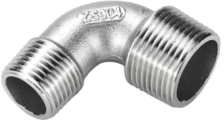 RAMBEX 1 Pz 1/2 3/4 1 1-1/4 2 Gomito Riduttore Filettato Maschio, Raccordi for Tubi di Collegamento in Acciaio Inossidabile SS304 A 90 Gradi(DDN20X DN15)