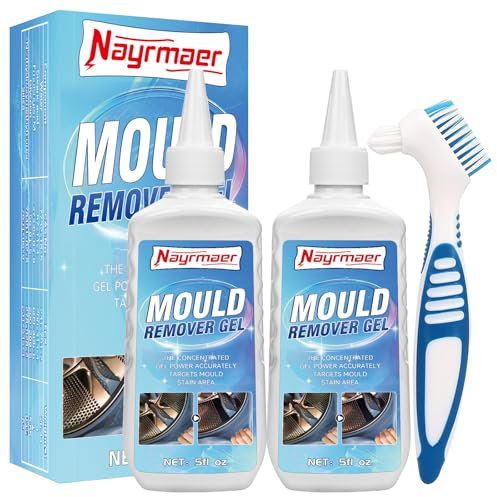 Nayrmaer Mould Remover Gel, 5fl oz*2 Household Mould and Mildew Remover, Deep Clean Mold Remover for Washing Machine Toilet Bathroom Tile Stains (280g)