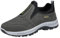 Zapatillas de ocio para hombre, deportivas, sin cordones, para correr, ligeras, antideslizantes, para correr, fitness, transpirables, cómodas, gris, 43 EU