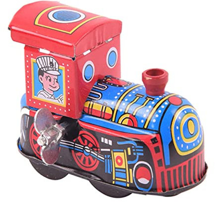 Toyvian Tinplate Wind-up Train Toy for Toddlers Clockwork Wind-up Boys and Girls Toys for Children Imaginative Play