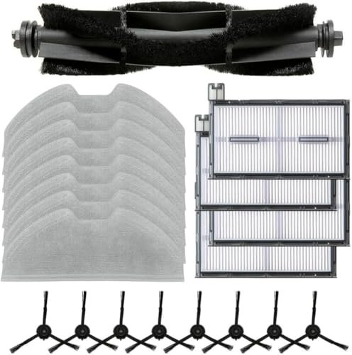 21 pezzi di ricambio accessori compatibili con aspirapolvere eufy X8 Pro/X8 Pro SES, 1 spazzola a rullo principale, 8 spazzole laterali, 4 filtri HEPA, 8 panni per mocio
