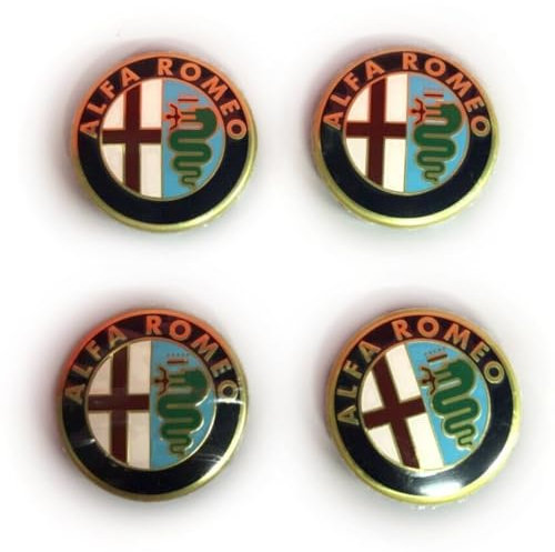 TYGCP 4 Stück Auto Radnabenkappen für Alfa Romeo Mito 147 Giulietta Spider Stelvio 50MM Auto Nabendeckel Staubkappen Räder Radkappen Radnaben Felgenkappen Nabenkappen