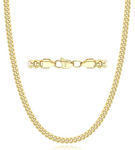 Esrael 18K Goldkette Herren Halskette für Männer 5mm Gold Kette für Männer Junge Gold Herren Kette Halsketten Schmuck Geschenke 18 Zoll