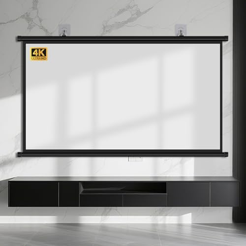Tragbar Projektor Leinwand 16:9, HD 4K Projektionsschirm, AntiFalten, 30 40 50 60 72 Zoll Rollo-Leinwand Für Heimkino Büro Treffen Schule Präsentationen Terrasse Camp(40)