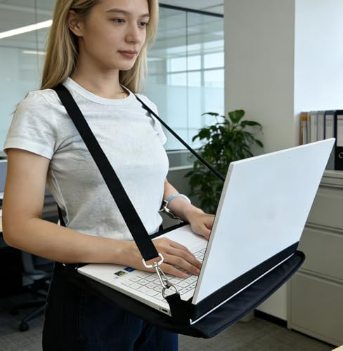 Play as Pro Portable Laptop Harness for Walking,16 Adjustable Wearable Laptop Stand,Secure Walking Laptop Harness Easily fits with Flexible Strap for Tablets E-Readers Notebook Notepad Standing Desk