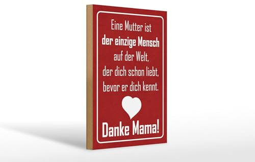 Femer Holzschild Spruch 20x30 cm Danke Mama Deko Schild