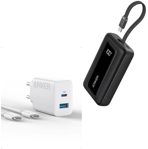 Anker Ladegerät (20W,USB C,mit 150cm) & Anker Powerbank (20000mAh, 30W, USB-C Kabel)