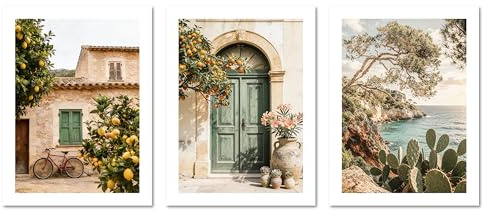 ARTFAVES® Poster Set - La Dulce Vida Española Trio - 3-teilige Bildercollage Wohnzimmer, Schlafzimmer - moderne Wandbilder Spanien, Mallorca, Fotografie - 30x40 cm - ohne Rahmen