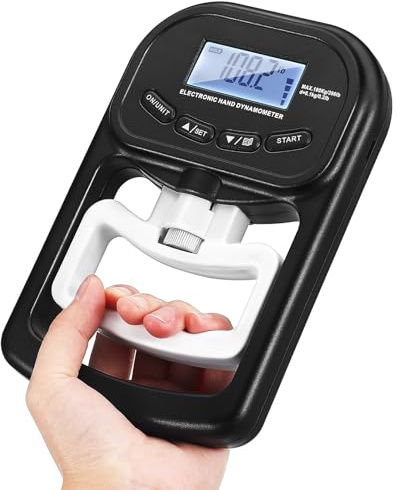 Mikinona Dinamometro Digitale la Forza di Presa Ricaricabile 1-180 Kgf in Plastica, Facile da Usare, per Allenamento Fitness e Riabilitazione