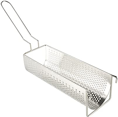 Stainless Steel Fried Baskets Long Fry Potato Chip Container Best for French Fries Kitchen Gadgets Container for Lunch Box