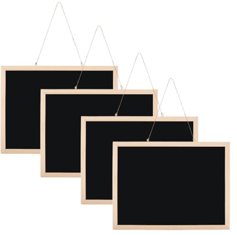 OLYCRAFT 4 Set Kleine Kreidetafel 30x40cm Kiefernholzrahmen Hängende Kreidetafel Holzrahmen Tafel Mit Holzrahmen Wandmontage Für Zuhause Büro Restaurant Speisekarte Notizen Kritzeleien