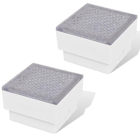 vidaXL 2x Pflasterstein Leuchte LED Einbauleuchte Garten Wegleuchte 100x100x68mm