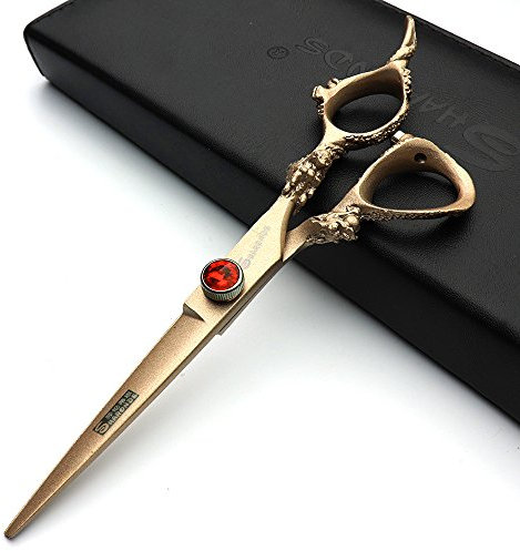 Hairdressing Studio 6 inch Hair Stylist Hairdressing Scissors Japan 440C Steel Hairdressing Cutting Scissors + thinning Scissors Rose Gold (Cutting Scissors)