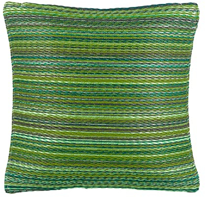 FAB HAB Outdoor-Kissen aus recyceltem Premium-Kunststoff – Kopfkissen, Wurfkissen – wasserfest, farbecht – Gestreift - Terrasse, Wohnzimmer, Balkon, Veranda – Cancun - Grün (51 x 51)