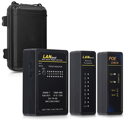 kwmobile Detector de Cable con Unidad remota - Probador de Cables de Red para RJ45 RJ11 ISDN LAN Network Ethernet y más - 2 Modos de rastreo