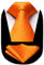 HISDERN Krawatte für Herren Orange Formelle Klassische Karierte Krawatten mit Einstecktuch Hochzeit Herrenkrawatte und Taschentuch Set für Männer
