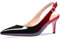 Castamere Scarpe col Tacco Donna Gattino Cinturino Regolabile Tacco a Spillo Sandali 6.5CM Nero Rosso Pelle Verniciata Scarpe EU 44.5