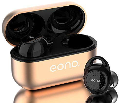 Eono Kabellose-Bluetooth-Kopfhörer-Eonobuds3-drahtlose Sport-Kopfhörer-In-Ear Ohrhörer mit Ohrhaken,klarem Klang,IPX7 wasserdicht,Touch-Bedienung,USB-C-Ladung(Gold)