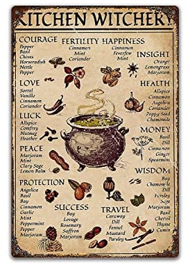 TRITXIY Küchen-Hexerei-Poster, Vintage-Poster, Metall-Blechschild, Retro-Poster, Vintage-Metallschild, Schild für Bar, Zuhause, Kaffee, Wanddekoration, 30 x 40 cm