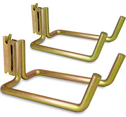 2 Pack E-Track Heavy Duty Shovel Hanger for Store Long Handled Tools, Large Steel Tool Hook TieDown Accessories Cargo Tie Down Systems in Trucks, Trailers,with Spring Fitting Attachments