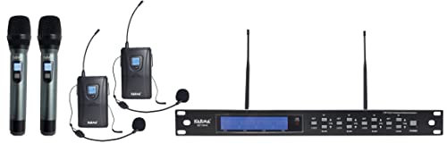 Kit 4 radiomicrofoni UHF - 2 palmari 2 lavalier