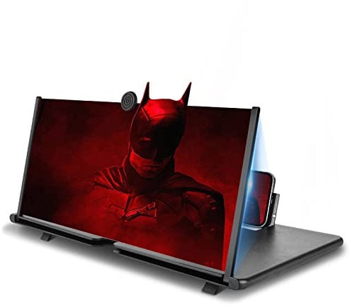 Newseego 18 inch Foldable Phone Screen Magnifier,HD Mobile Phone Screen Amplifier with Pull Design and Stand Holder Eye Protection 3D Movie Video Enlarger for All Smartphone-Black