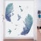 COVPAW® Wandtattoo Wandaufkleber XXL Blau Feder Feather Wandsticker Wandbild Bilder Wohnzimmer Schlafzimmer Deco