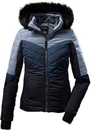 killtec Damen Steppjacke/Skijacke mit abzippbarer Kapuze und Schneefang KSW 250 WMN SKI QLTD JCKT, hell stahlblau, 42, 37577-000