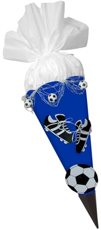 Prell Schultüte Bastelset Fußball blau-weiß.