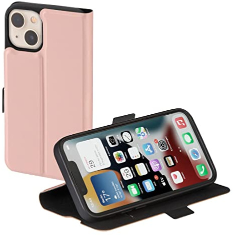 Hama Handytasche für Apple iPhone 14 (Schutzhülle mit Kartenfach, klappbare iPhone 14 Hülle mit Magnetverschluss und Standfunktion) rosa