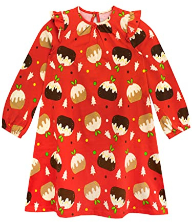 Harry Bear Girls Dress Christmas Puddings