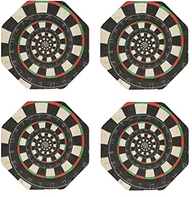 HABXNJF PU-Leder Untersetzer 4er Set, Darts Target Untersetzer, Achteckig Hitzebeständig Untersetzer Set für Getränke Kaffee Tee