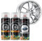 Pack Spray pintura para llantas en color Aluminio RAL 9006 x2unid. (400ml) + Spray Barniz Brillante Transparente x1unid.