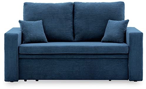 Sofa Aikido I 150x85 - mit schlaffunktion - Farben zur Auswahl - modernen Sofa - mit Bettkasten - Moderner Cordstoff - Stoff POSO (POSO 005)
