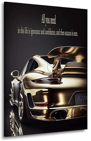 Kunstgestalten24 Leinwandbild All you need Motivation Erfolg Porsche Wandbild Kunstdruck Raum Wanddekoration