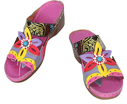 Susenstone Sandales Compensées Femme été Mode Avec Support de Orthopédique Tongs de Plage et Claquettes de Piscine Plage Sandales Mousse de Yoga Piscine Chaussures Violet 40 EU