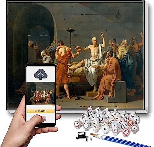 Zahlenmalerei für Erwachsene Der Tod von Sokrates Gemälde von Jacques Louis David Malen nach Zahlen Kit auf Leinwand für Anfänger