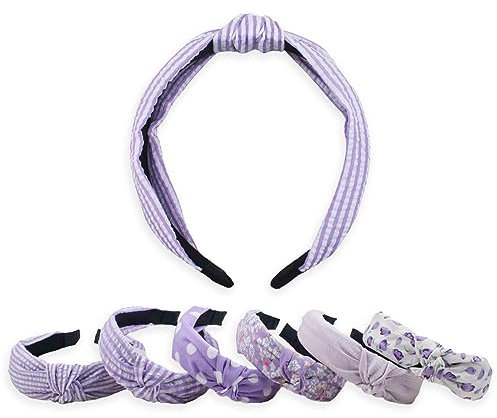 Set di 6 Fascette per Capelli Dallo Stile Minimalista,Accessori per Capelli, Eleganti Accessori per Capelli Adatti a Donne e Ragazze (Viola)