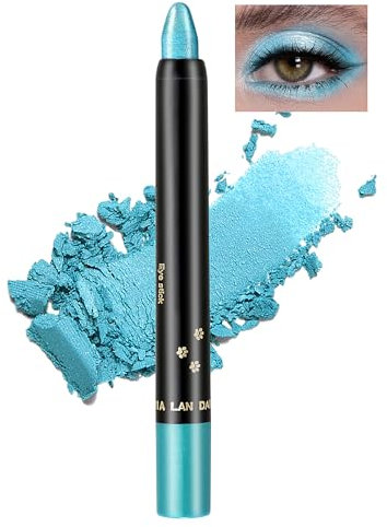 Jutqut Blau Glitzer Lidschatten Stift, Schimmer Metallic Eyeliner Stick, Waterproof Long Lasting Eyeshadow Pencil, Perlglanz Cream Augenstift, Lazy Eyes Lidschattenstift, Creme Augen Make up #11