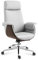 MARK ADLER Boss 8.2 White | Ergonomischer Bürostuhl Chefsessel Drehstuhl Modern | Höhenverstellbar Drehbar Wippfunktion | Armlehne | bis 130 kg belastbar | Homeoffice Büro | Kunstleder Holz | Weißgrau