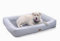 Lepuspet Rio Orthopedic Hundebett, Waschbar, rutschfest Hundekorb mit Memory Visco-Kissen für Winter und Sommer, ideal für große Hunde bis 45 kg (XL 120x85x17 cm), grau