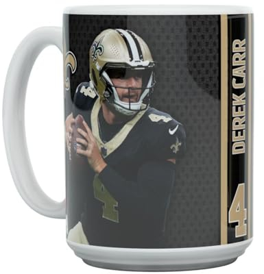 Great Branding Derek Carr Motion New Orleans Saints NFL Tasse 450ml