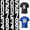 8 Inch 0 to 9 Heat Transfer Numbers, 22 Pieces White Large Size Iron On Numbers for Football Baseball Basketball Team Jersey Fabric Clothing Uniform Sports T-Shirt Printing DIY Craft