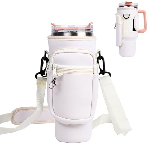 Mayoii Water Bottle Carrier Bag Fit Stanley Tumbler 40oz, Bottle Holder with Adjustable Shoulder Strap for Walking Hiking Camping