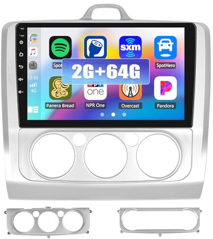 2G+64G CAMECHO Android 13 Autoradio 2Din für Ford Focus Mk2 Mk3 2004-2011 mit Wireless Carplay Android Auto, 9 Zoll Touch Autoradio Android mit Navi WiFi Bluetooth FM/RDS SWC+Rückfahrkamera+Mic