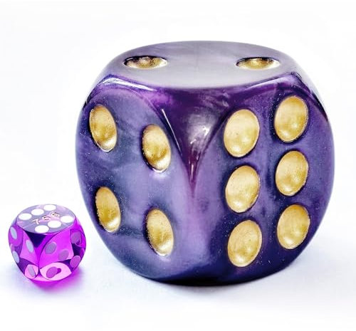 Jumbo-DND-Würfel aus massivem Acryl, 40 mm, Perlviolett D6, große Spielwürfel